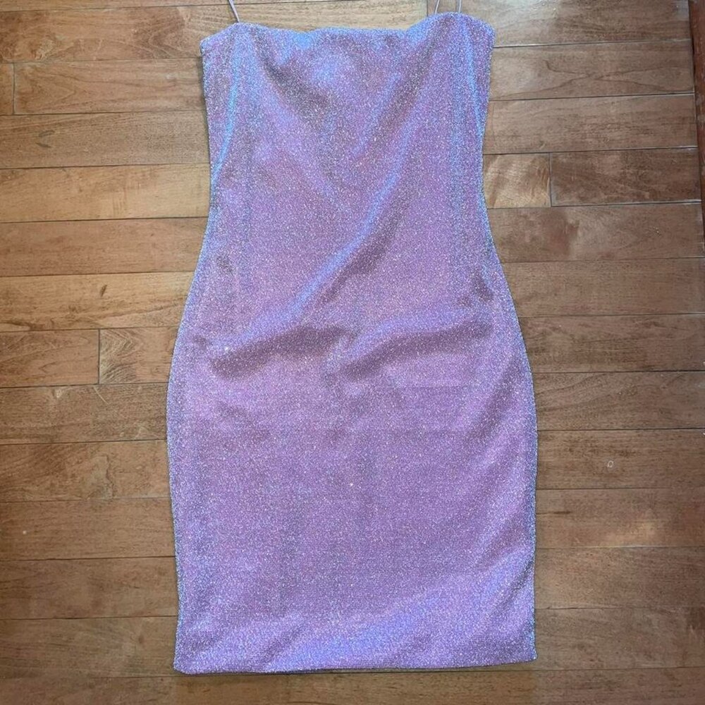 Meshki Mia Thin strap Pink shimmer dress